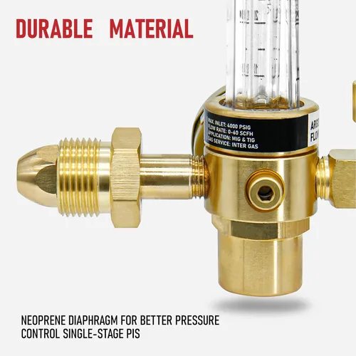 Miniatura 5 de RX WELD Regulador de Flujo Medidor de Gas para Soldadura MIG TIG con Manguera de Gas de Soldadura de Argón Caudalímetro tipo bola 10-60 CFH. Dos