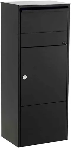 ALX -800-BK Allux - Caja de paquetes de acero galvanizado con bloqueo, color negro, 11 pulgadas de profundidad x 15.5 pulgadas de ancho x 37.5
