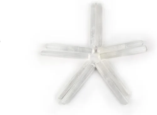 Miniatura 6 de JIC Gem Varitas redondas de selenita, 10 piezas de piedra de cristal áspero natural, para sanación de chakras Reiki, decoración del hogar, 5.5-5.9 in