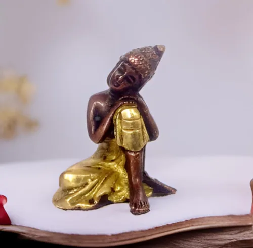 Miniatura 8 de Purpledip Ídolo de resina Lord Buda: Estatua para decoración de meditación (11027A)
