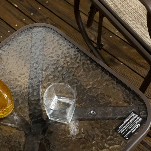 Miniatura 8 de Outsunny Juego de 3 piezas de sillas mecedoras para exteriores con mesa de café, 2 sillas para patio con tela elástica transpirable, mesa con tapa