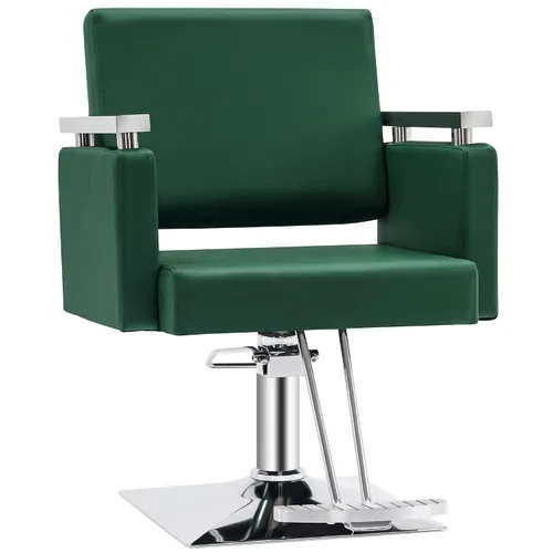 BarberPub Silla de peluquero hidráulica clásica Silla de salón de peluquería para estilista Equipo de spa de belleza 8808 (verde)