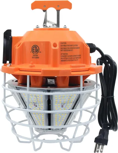 NS Luz de trabajo temporal LED de 150 W, 24750LM Luz diurna enlazable blanca 5,000 K lámpara colgante portátil Iluminación de trabajo Cubierta