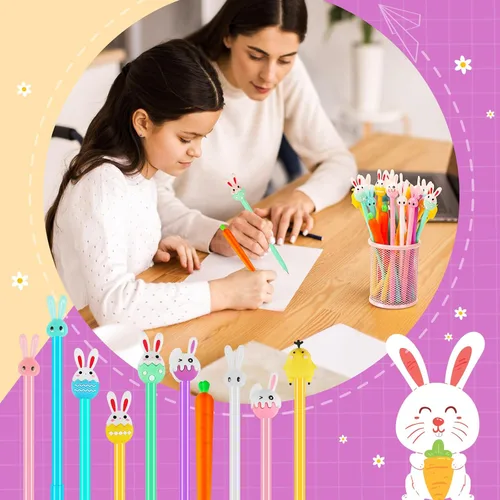 Miniatura 5 de SANNIX 50 bolígrafos para el día de San Valentín, a granel, diseño de búho, corazones y búhos, bolígrafos de tinta de gel negra para fiesta de San