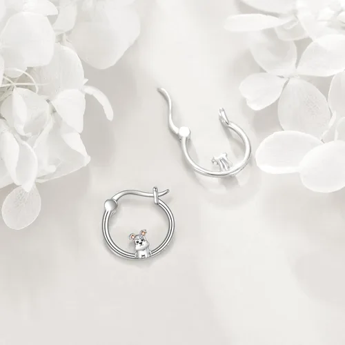 Miniatura 79 de VONALA Bonitos aretes de aro de plata de ley 925, regalos de cumpleaños para mujer