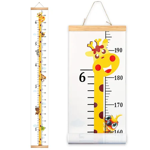 Miniatura 11 de Tabla de crecimiento de altura para bebés Regla colgante de pared de Mibote para niños, tabla de crecimiento de altura extraíble en lona 2 m x 20 cm