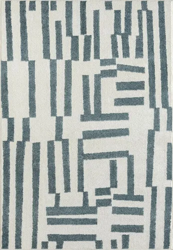 Miniatura 2 de Abani Deco Collection - Alfombra de área, diseño de líneas modernas crema/verde, 6 x 9 pies, fácil de limpiar, duradera para niños y mascotas,