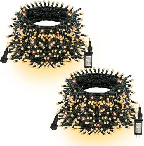 Miniatura 25 de TW SHINE - Luces de Navidad que cambian de color, 200 luces LED RGB de 66 pies, luces de Halloween para exteriores con control remoto, impermeables