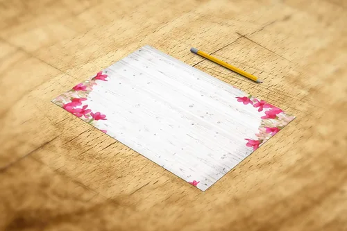 Miniatura 2 de Papelería rústica de madera gris – 8.5 x 11 – 60 hojas con membrete rústico (madera de granero y flores)