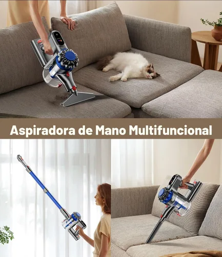 Miniatura 7 de KARDV Aspiradora inalámbrica, aspiradora de 500 W/40 Kpa para el hogar, aspiradora de palo de 60 minutos con pantalla LED, carga antienredos