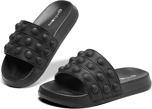 Miniatura 9 de Engtoy Sandalias para niños y niñas, unisex, ligeras, antideslizantes, puntera abierta, cómodas, para ducha, playa, divertidas sandalias