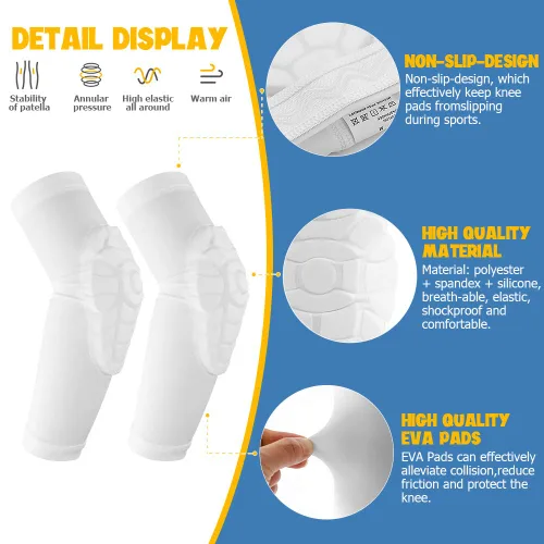 Miniatura 2 de AceList Rodilleras/Guantes de compresión para niños/jóvenes de 5-15 años, protectores de rodilla y codo de nido de abeja para deportes