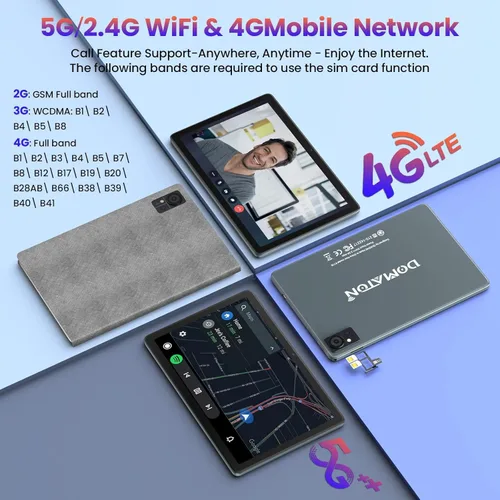 Miniatura 9 de Tableta, tableta Android 2025 con teclado de 14 GB+128 GB+1 TB expandir, tabletas celulares 4G con ranura dual SIM, tabletas 2 en 1 Octa-Core