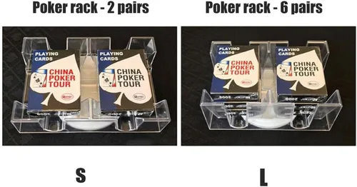 Miniatura 5 de Gonetre Cartas de juego de cartas, bandeja giratoria de 2 barajas/6 barajas, práctico soporte para cartas organizador transparente (poner 2 póquer)
