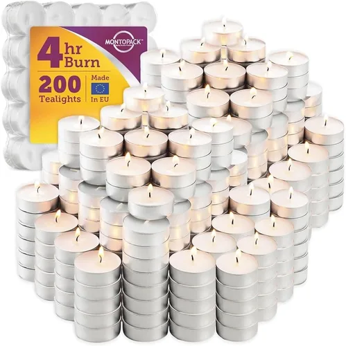 Miniatura 7 de MontoPack Velas de té sin perfume, 45 unidades 4 horas, blancas, sin humo, sin goteo, pequeñas velas votivas de parafina Velas duraderas