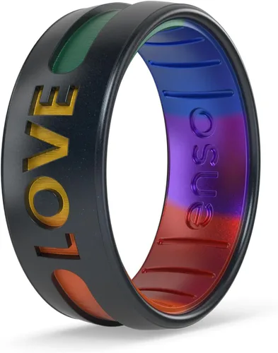 Miniatura 7 de Enso Rings Pride Collection - Anillo de silicona LGBTQ+ - Diseño grabado - cómodo, transpirable y seguro