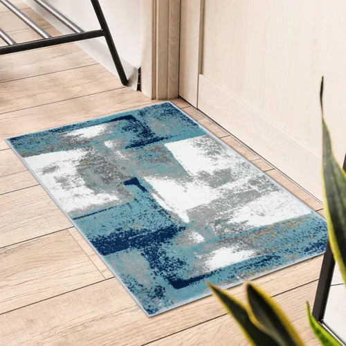 Miniatura 18 de Luxe Weavers - Alfombra abstracta, Lagos Collection 7558, color azul claro