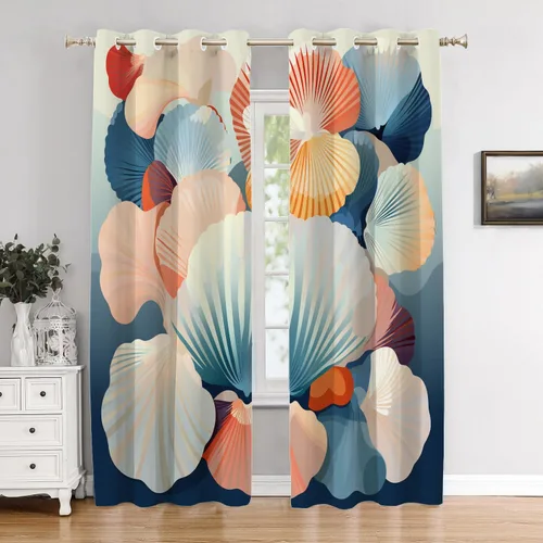 Miniatura 102 de Cortinas de cocina de hojas de arce otoñales para ventanas, hojas verdes y rojas sobre cenefas opacas negras, tratamientos de ventana de poliéster