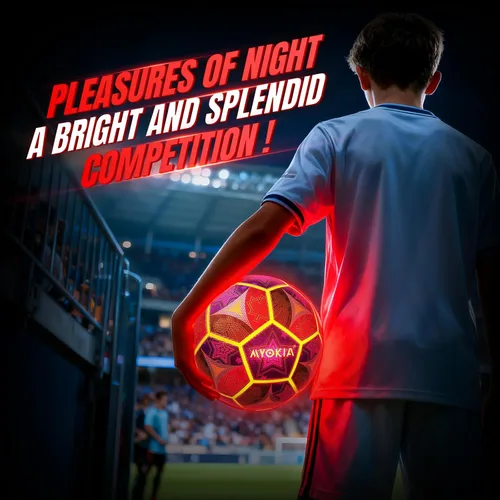 Miniatura 6 de Balón de fútbol recargable con luz, tamaño 5, RGB tricolor, brilla en la oscuridad, para niños y adolescentes de 3 a 15 años, regalo deportivo