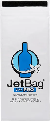 Jet Bag PRO Version - Bolsas de vino reutilizables para viajes, acolchadas, absorbentes, protector de botellas de vino, bolsas de viaje con