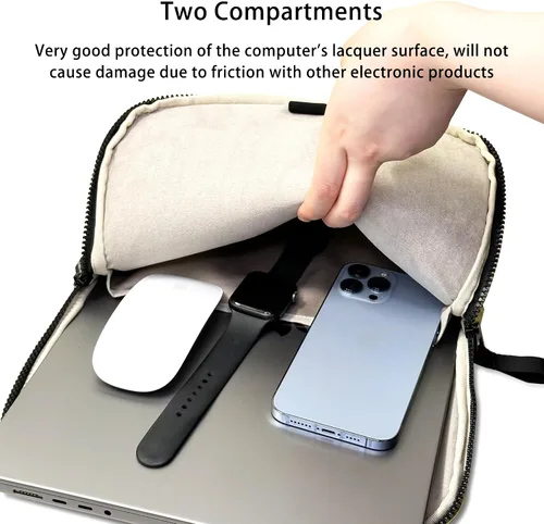 Miniatura 4 de Funda acolchada para laptop de 11 pulgadas, color negro, bolsa de transporte impermeable para mujer, funda mullida para iPad Pro 11, compatible