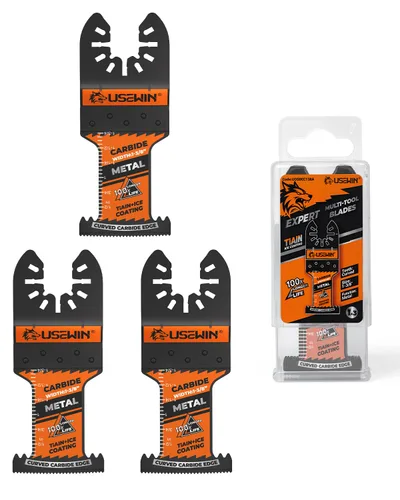 Expert - Hojas de sierra oscilante de carburo, cuchillas multiherramienta de borde curvo, cuchillas oscilantes para metal resistente, madera, barras