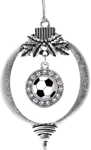 Miniatura 180 de Inspired Silver - Twin One - Adorno festivo de Navidad de plata - Adorno festivo de árbol de Navidad con dije de círculo y circonita cúbica