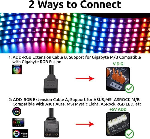 Miniatura 3 de Tira LED magnética NEON direccionable RGB para PC, tira ARGB de silicona difusa flexible de 4 x 13.7 pulgadas para cabezal LED de 5 V y 3 pines