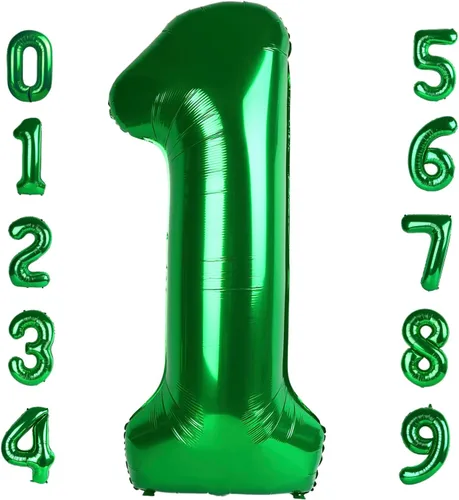 Miniatura 208 de Globos de números de 5 globos de 40 pulgadas, decoraciones de cumpleaños azules para niños y niñas, globos de números azul marino grandes