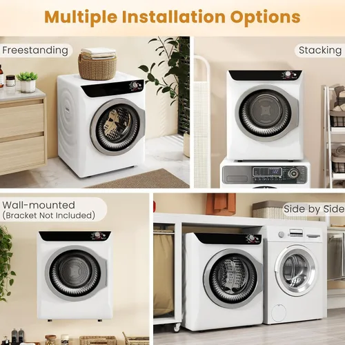 Miniatura 9 de Auertech Juego combinado de lavadora y secadora portátil, lavadora totalmente automática de 18 libras con bañera interior de acero inoxidable