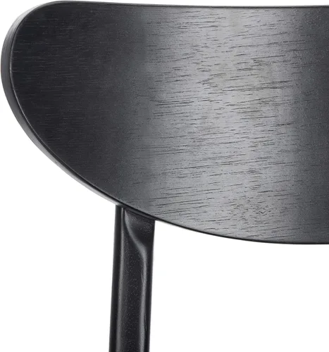 Miniatura 4 de SAFAVIEH Furniture Lucca - Juego de 2 sillas de comedor retro, color negro, madera, diseño tapizado de mediados de siglo, ideal para comedor, Cojín