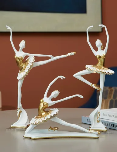 Miniatura 8 de HAUCOZE Estatua de bailarina de bailarina, escultura de yoga, decoración moderna del hogar, regalo para sala de estar, oficina, poliresina de 8.3