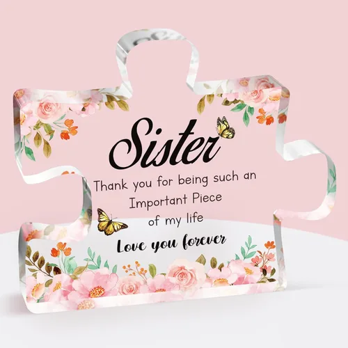 Miniatura 10 de Regalos para tía de sobrina, pieza de rompecabezas de acrílico grabada de 3.9 x 3.3 pulgadas, delicados regalos para tía de parte de la sobrina