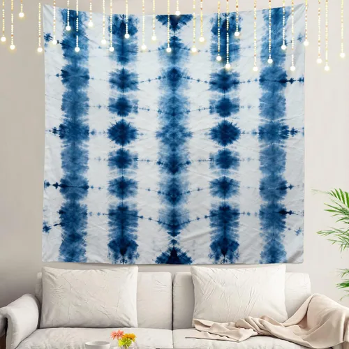 Miniatura 74 de Shrahala Tapiz japonés para colgar en la pared, moderno patrón abstracto de hojas, tapiz grande para dormitorio y sala de estar