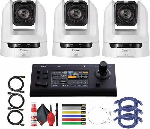 Miniatura 12 de Canon Cámara CR-N100 4K NDI PTZ con zoom de 20x (negro satinado) (6527C001) + cable HDMI + 6 bridas de cable de colores surtidos + cable de red +