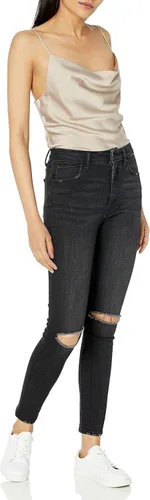 Miniatura 4 de The Drop Christy - Camiseta elástica sedosa con cuello de vaca para mujer
