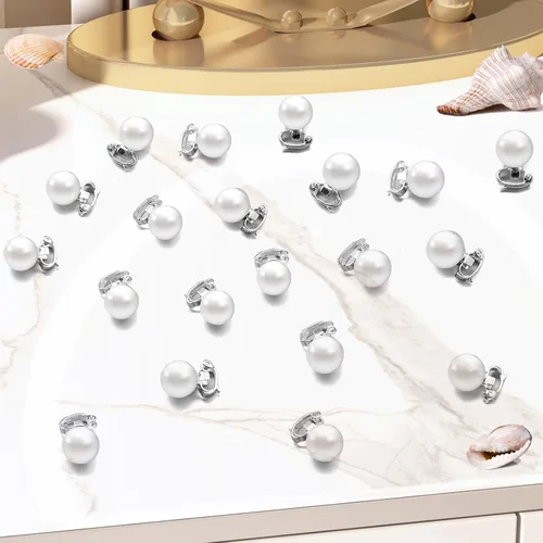 Miniatura 3 de Juego de pinzas y pasadores para el cabello de perlas blancas, 30 mini alfileres, lindos accesorios para el cabello de perlas para mujeres, niñas
