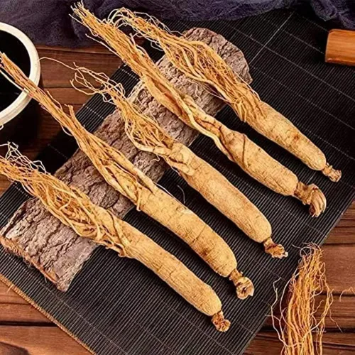 Miniatura 2 de Ginseng entero orgánico orgánico natural puro Ginseng blanco de montaña Ginseng seco Ginseng secado al sol, 20-26 raíces/17.64 oz, 17.64 oz/caja.