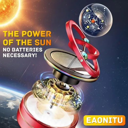 Miniatura 4 de Girador solar para salpicadero, difusor cinético de decoración de automóvil alimentado por el sol, accesorios automotrices con temática espacial