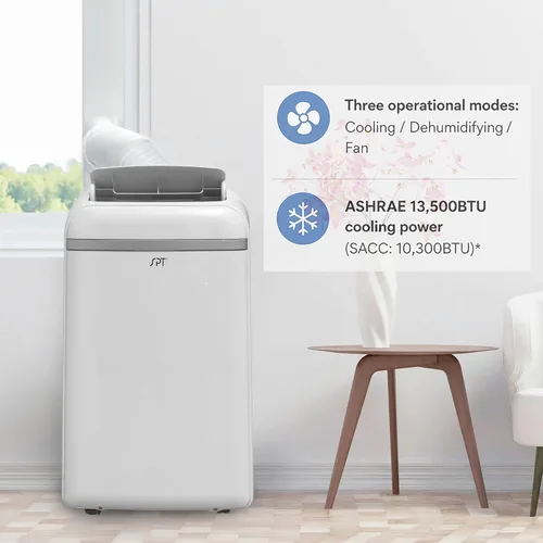 Miniatura 5 de SPT WA-S1032E 13,500BTU Aire acondicionado portátil - Refrigeración (SACC: 10,300BTU), con enfriamiento, deshumidificación, ventilador, blanco