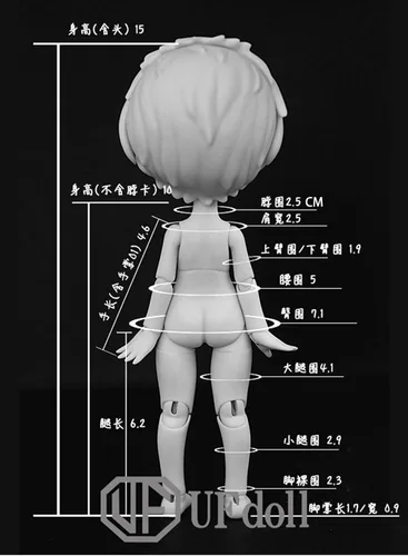 Miniatura 3 de UFDoll 1/12 Cuerpo para GSC, STO Head 1 / 12bjd - Figura de acción de muñeca articulada, repuesto para muñeca (piel blanca)