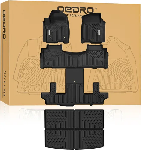 Miniatura 10 de Alfombrillas de suelo OEDRO para Kia Optima 2016-2020/Hyundai Sonata 2015-2019, forros de ajuste personalizado de TPE negro, juego de alfombrillas