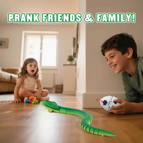 Miniatura 2 de Serpientes de control remoto realistas para bromas RC, serpiente cobra recargable con detección inteligente para gatos con controlador infrarrojo