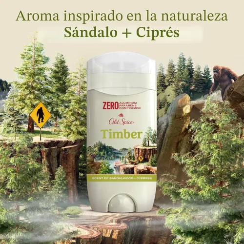 Miniatura 6 de Old Spice Desodorante para hombre madera sin aluminio con sándalo, 3.0 onzas, paquete de 3 con gel de baño Swagger tamaño viaje