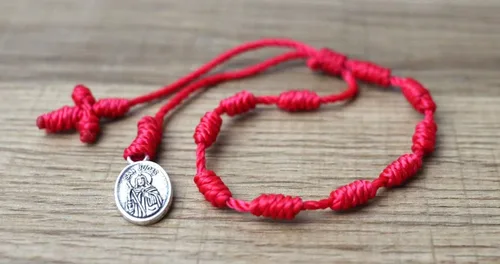 Miniatura 3 de Mi San Judas Medalla Roja Rosario Colgante de Rosario Católico Cristiano Protección para Hombres Santos Mujeres Pulsera ReligiosaSan Judas Tadeo