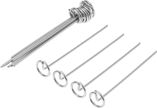Miniatura 2 de QWORK Grapas de paisaje, 120 estacas de jardín de 6 pulgadas, alfileres de 8 calibre, estacas de tela de acero galvanizado