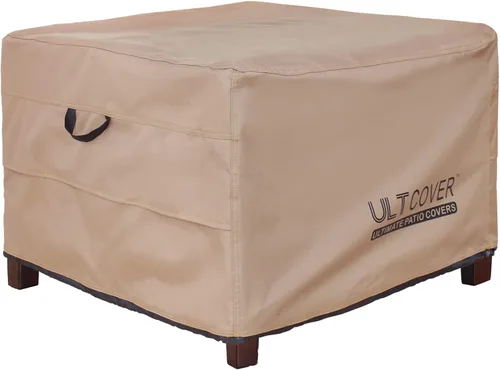 Miniatura 9 de ULTCOVER Cubierta otomana impermeable para patio, rectangular, para exteriores, tamaño 26 pulgadas de largo x 20 pulgadas de ancho x 18 pulgadas