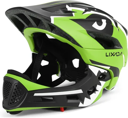 Miniatura 17 de Lixada Casco de bicicleta para niños, ajustable, desmontable, de cara completa, casco de ciclismo para niños, bicicleta, monopatín, scooter,