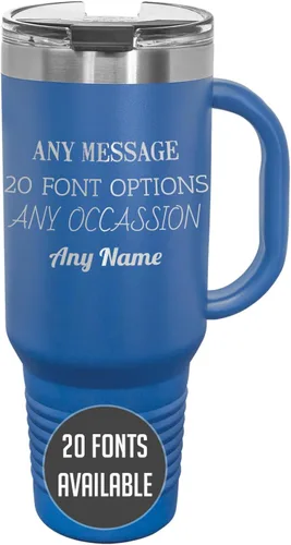 Miniatura 37 de Vaso de acero inoxidable aislado con tapa de 20 onzas (17 colores) personalizado con recubrimiento en polvo, grabado personalizado, nombre