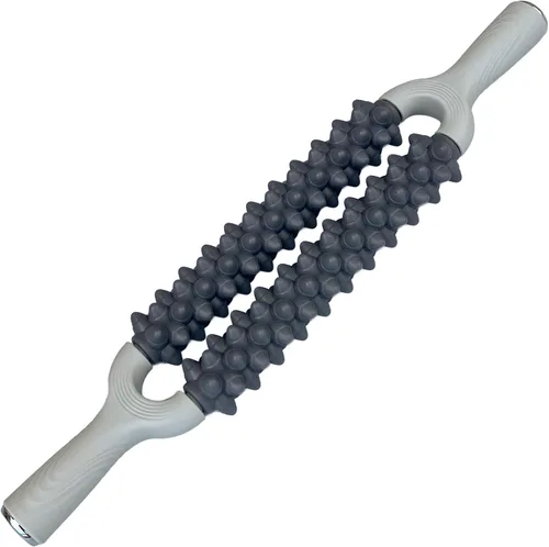 Rodillo de masaje muscular, barra de masaje de tejido profundo de doble fila para recuperación muscular, rodillo de masaje portátil para piernas,